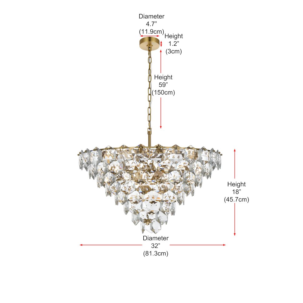 Adaline 32 Inch Chandelier In Satin Gold