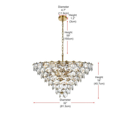 Adaline 32 Inch Chandelier In Satin Gold