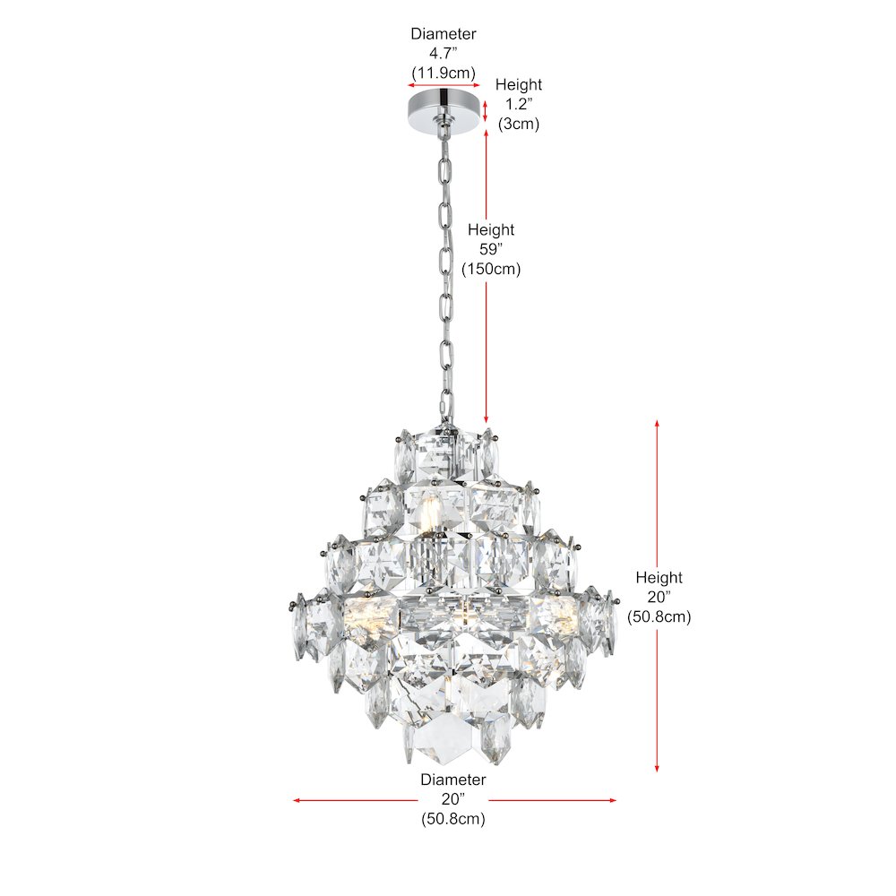 Adaline 20 Inch Chandelier In Chrome