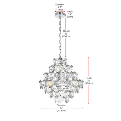 Adaline 20 Inch Chandelier In Chrome