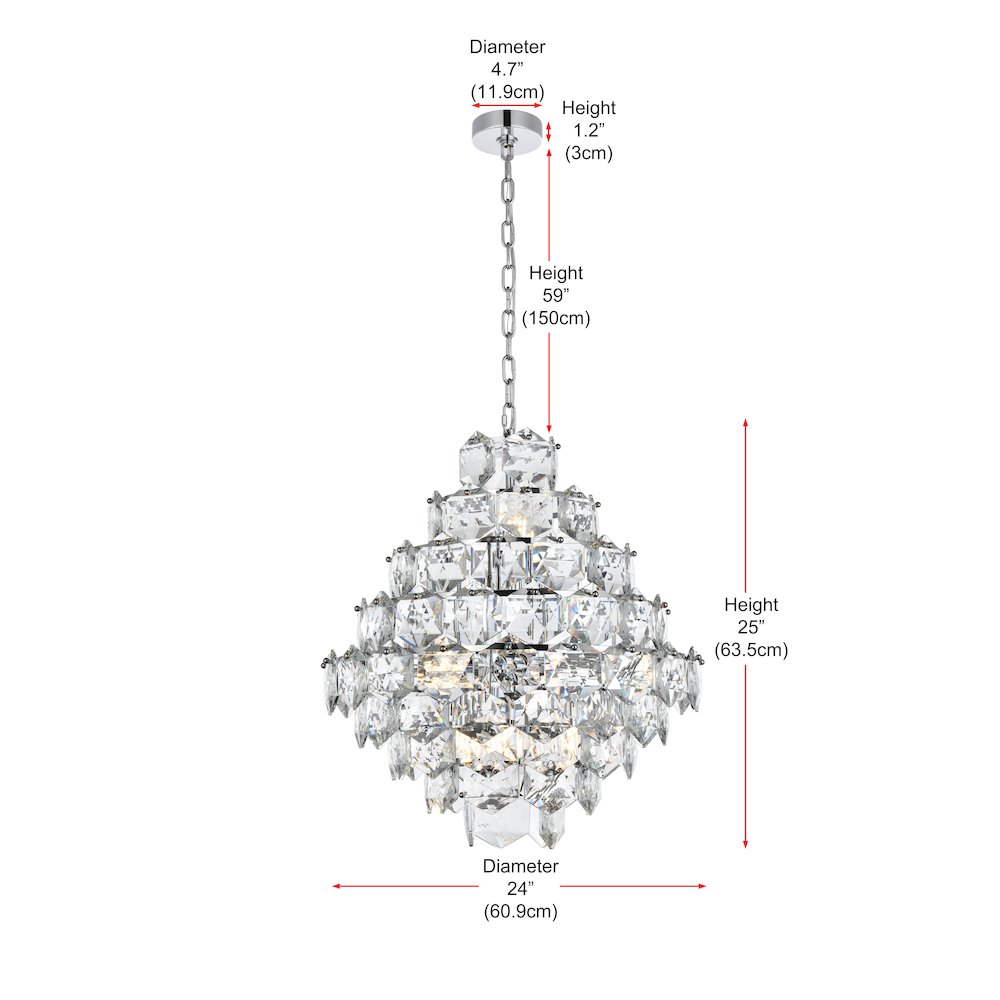 Adaline 24 Inch Chandelier In Chrome