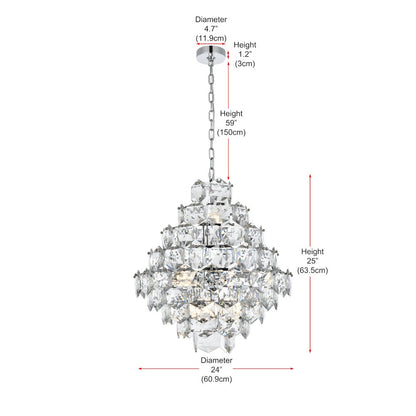 Adaline 24 Inch Chandelier In Chrome