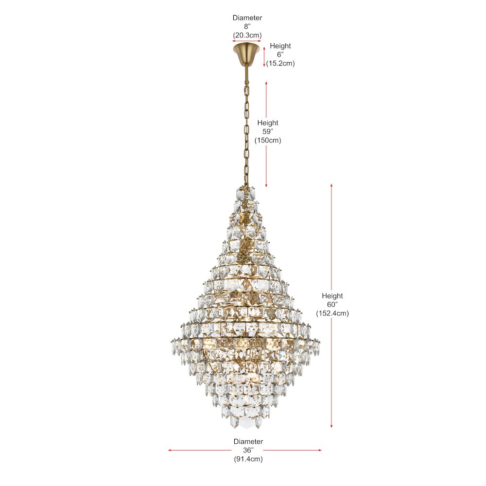 Adaline 36 Inch Chandelier In Satin Gold