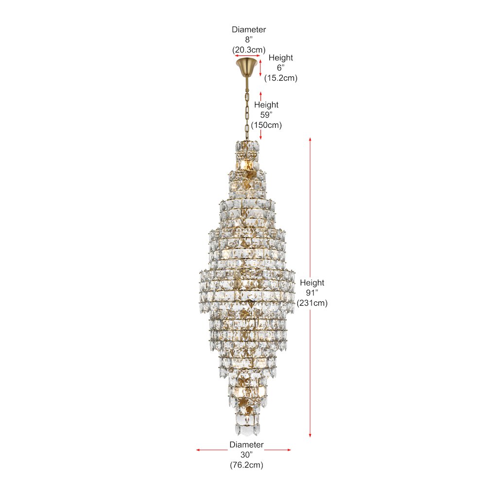 Adaline 30 Inch Chandelier In Satin Gold