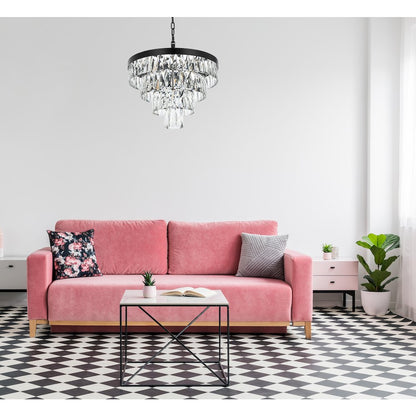 Josephine 20 Inch Round Chandelier In Black