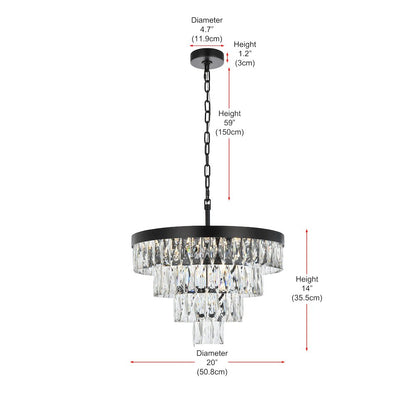 Josephine 20 Inch Round Chandelier In Black