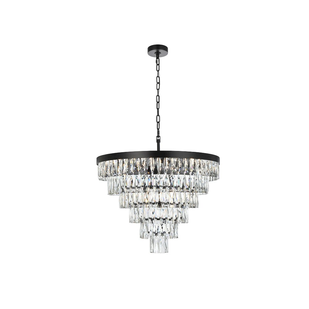 Josephine 27 Inch Round Chandelier In Black