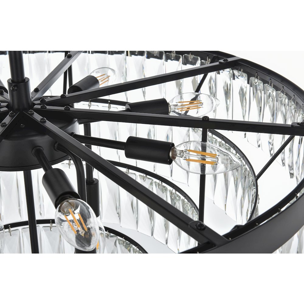 Josephine 27 Inch Round Chandelier In Black