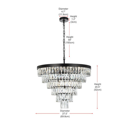 Josephine 27 Inch Round Chandelier In Black