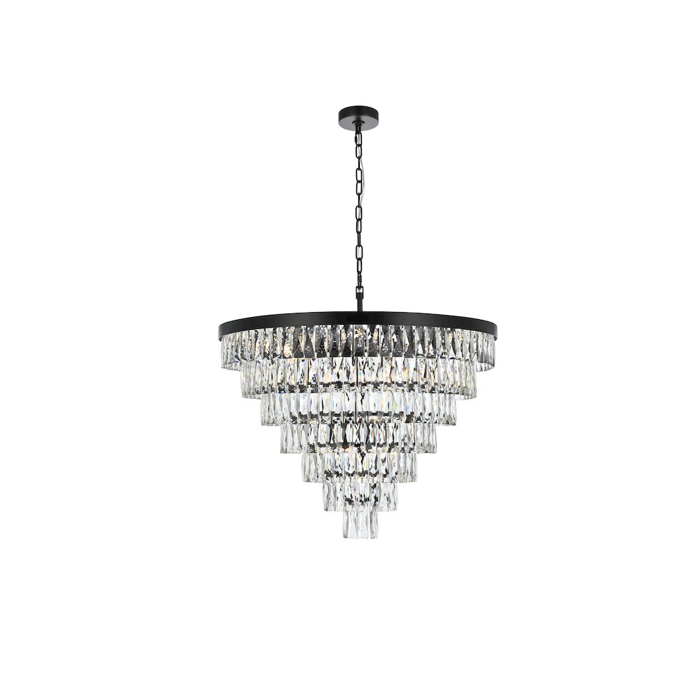 Josephine 32 Inch Round Chandelier In Black