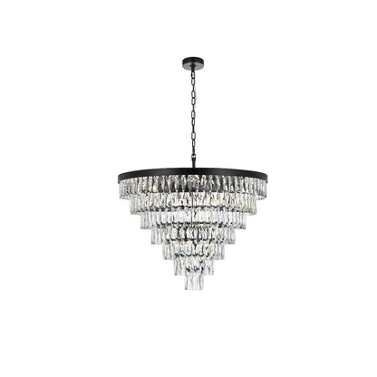 Josephine 32 Inch Round Chandelier In Black