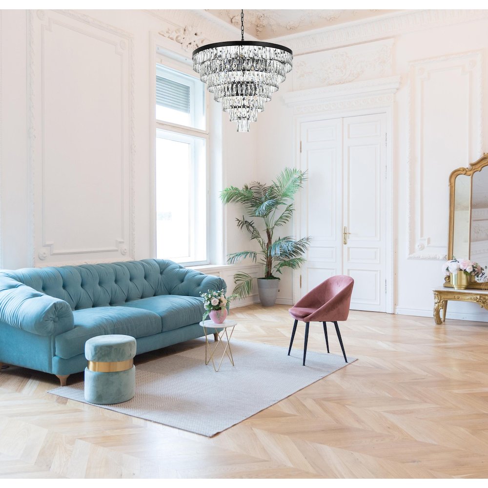 Josephine 32 Inch Round Chandelier In Black