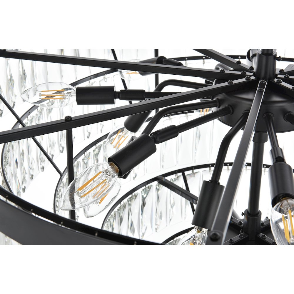 Josephine 32 Inch Round Chandelier In Black