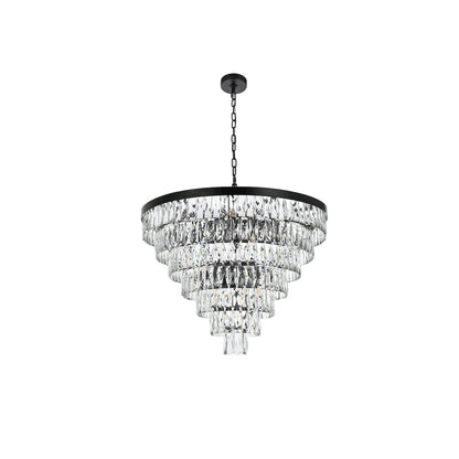 Josephine 32 Inch Round Chandelier In Black