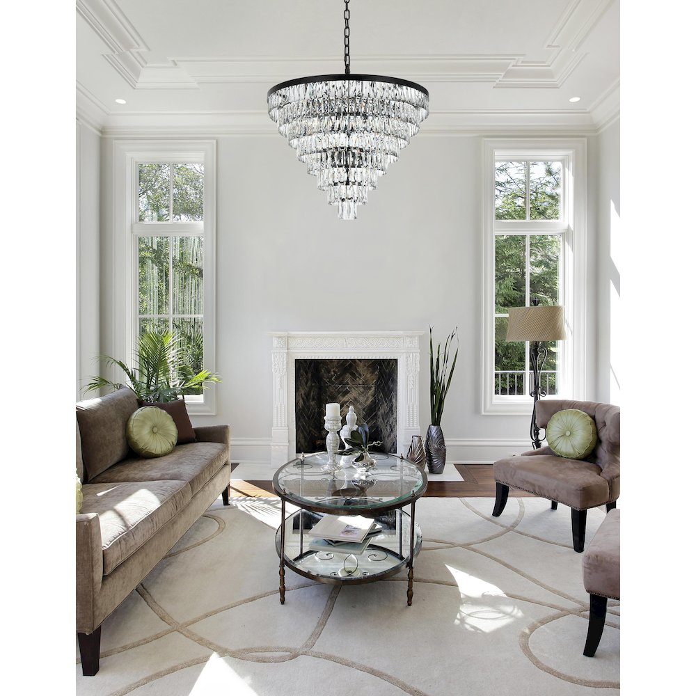 Josephine 36 Inch Round Chandelier In Black