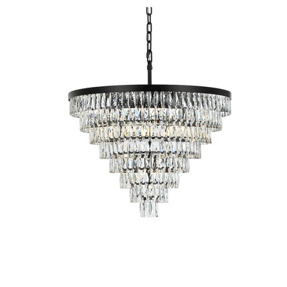 Josephine 36 Inch Round Chandelier In Black