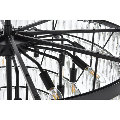 Josephine 36 Inch Round Chandelier In Black