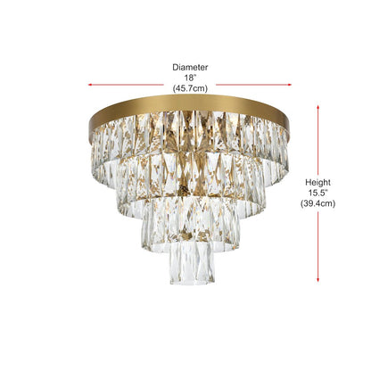 Josephine 18 Inch Flush Mount In Satin Gold