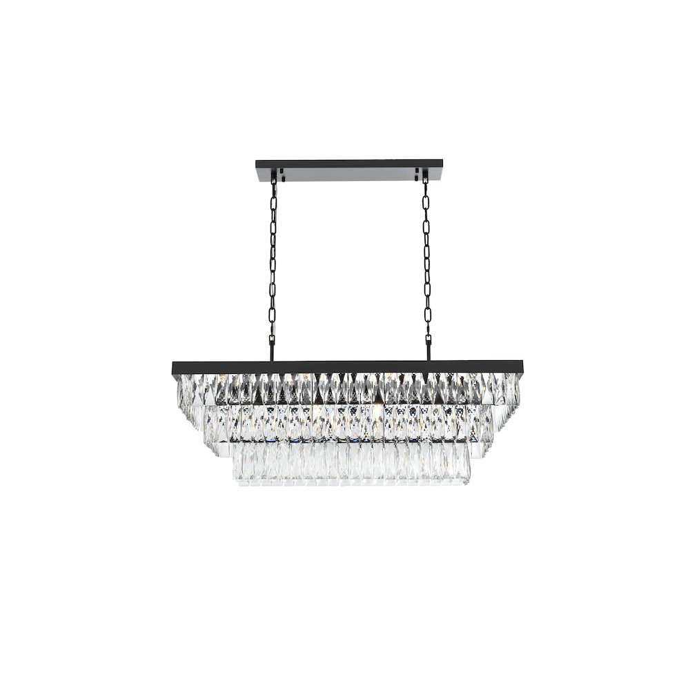 Josephine 36 Inch Rectangular Rectangular Chandelier In Black