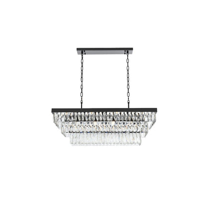 Josephine 36 Inch Rectangular Rectangular Chandelier In Black