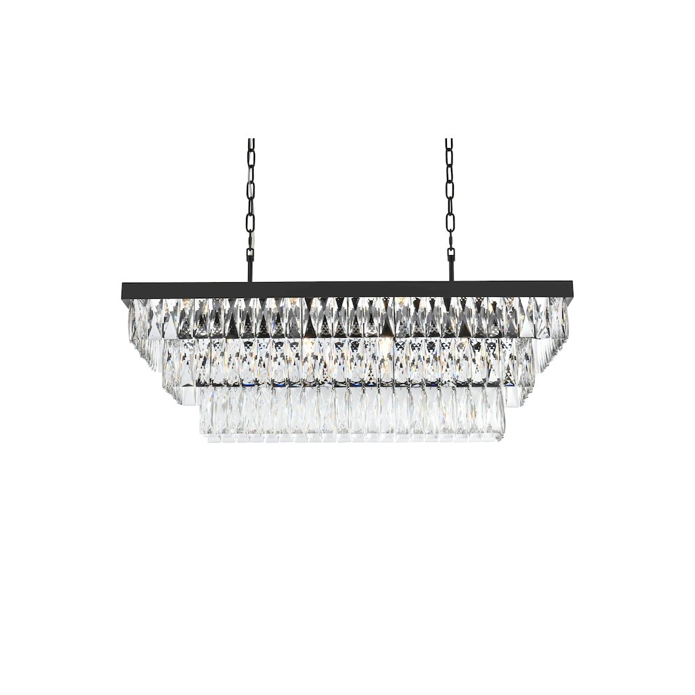 Josephine 36 Inch Rectangular Rectangular Chandelier In Black