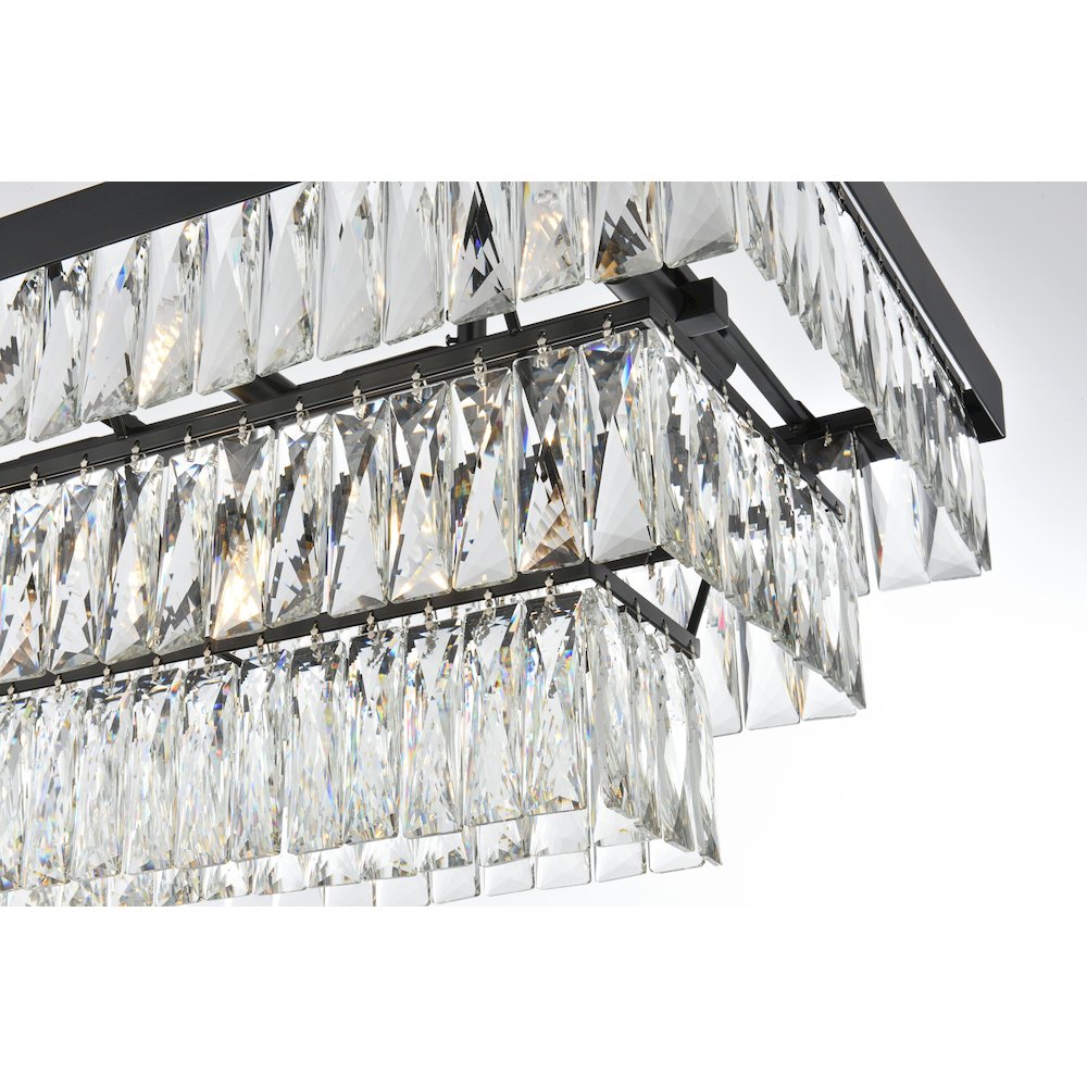 Josephine 36 Inch Rectangular Rectangular Chandelier In Black