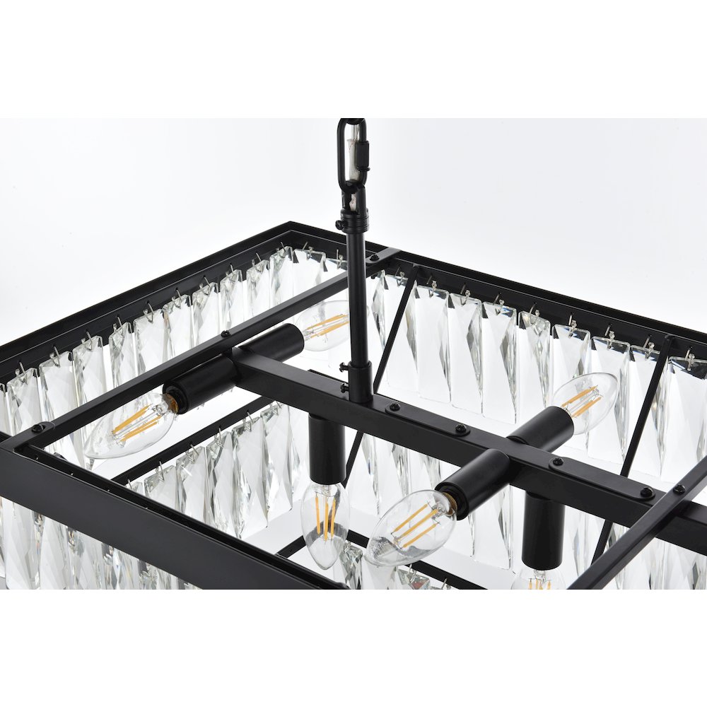 Josephine 36 Inch Rectangular Rectangular Chandelier In Black