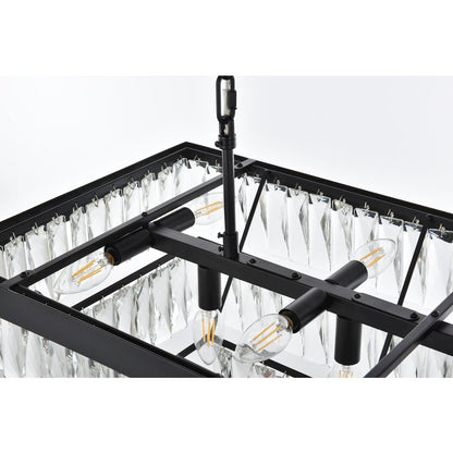 Josephine 36 Inch Rectangular Rectangular Chandelier In Black