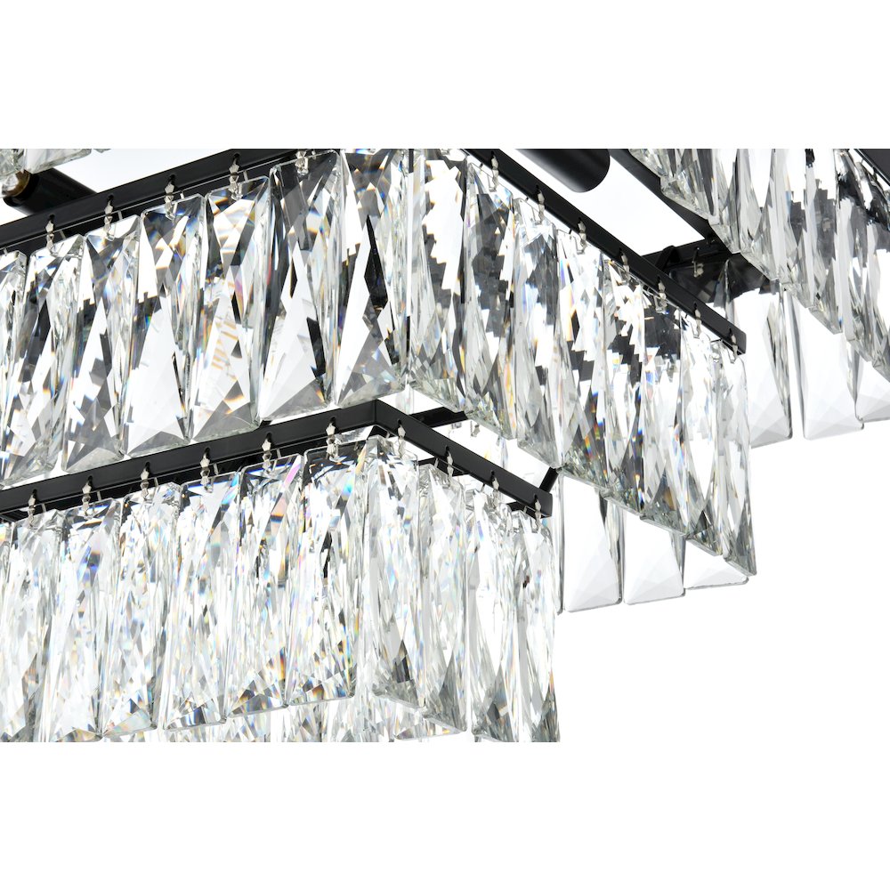 Josephine 36 Inch Rectangular Rectangular Chandelier In Black