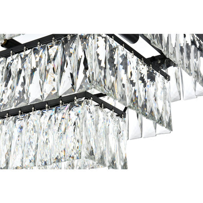 Josephine 36 Inch Rectangular Rectangular Chandelier In Black
