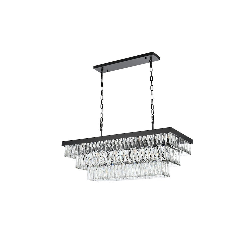 Josephine 36 Inch Rectangular Rectangular Chandelier In Black