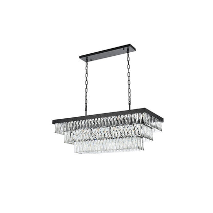 Josephine 36 Inch Rectangular Rectangular Chandelier In Black