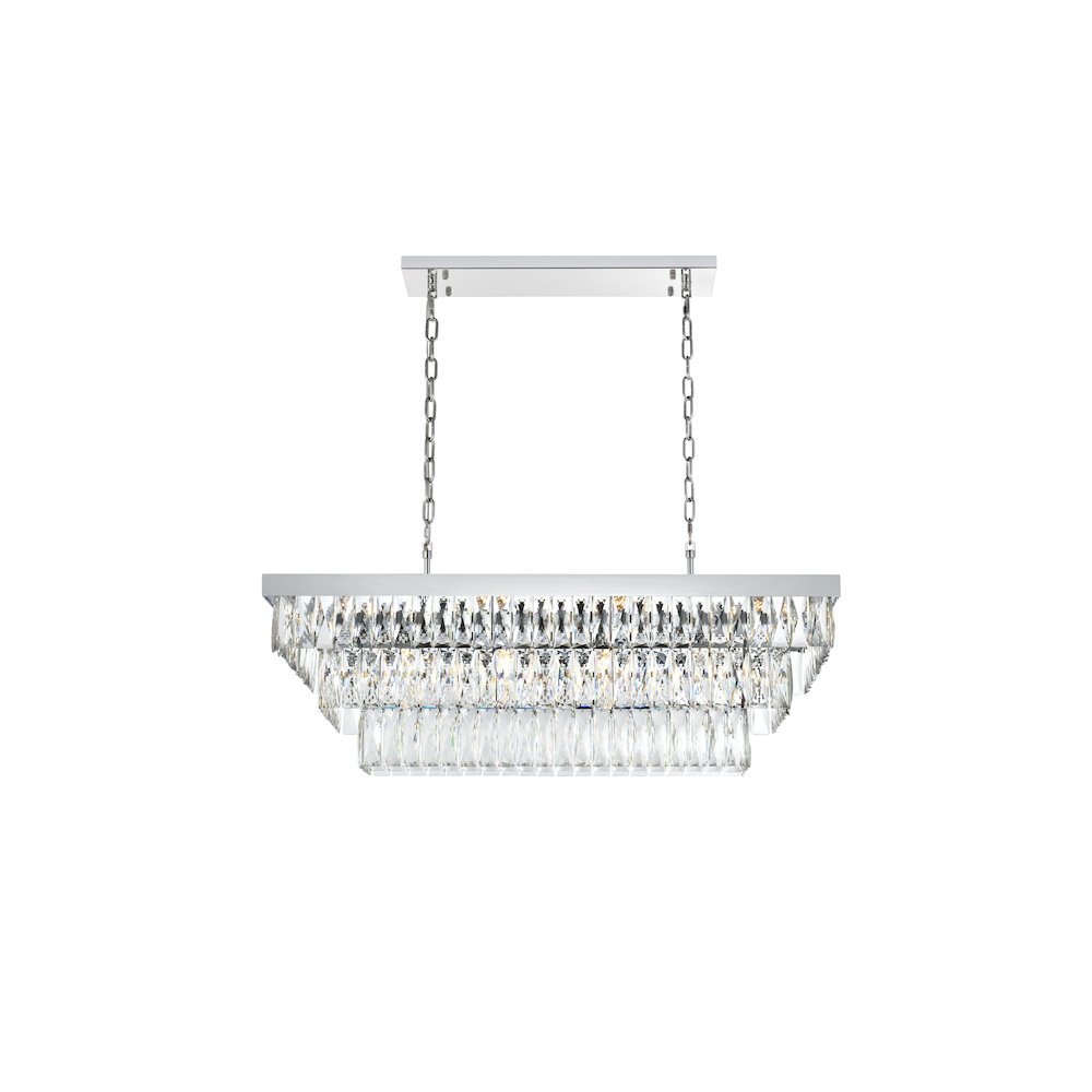 Josephine 36 Inch Rectangular Chandelier In Chrome