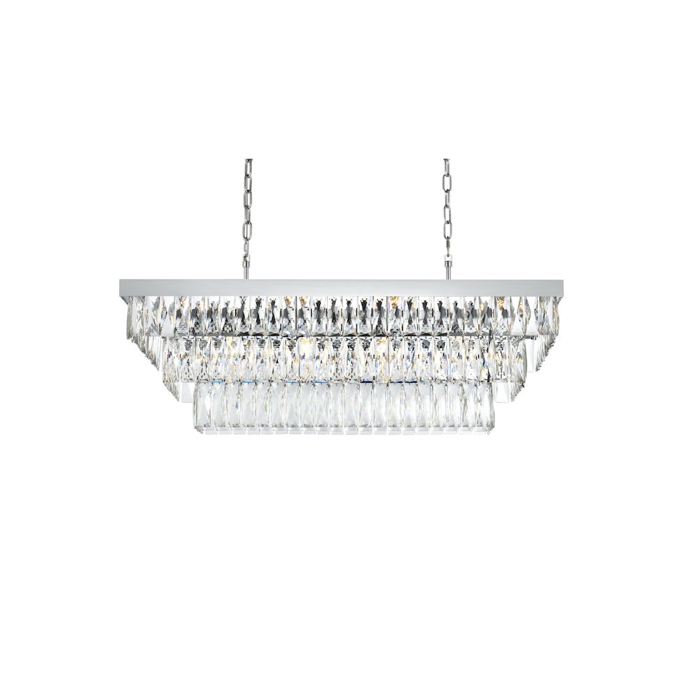 Josephine 36 Inch Rectangular Chandelier In Chrome