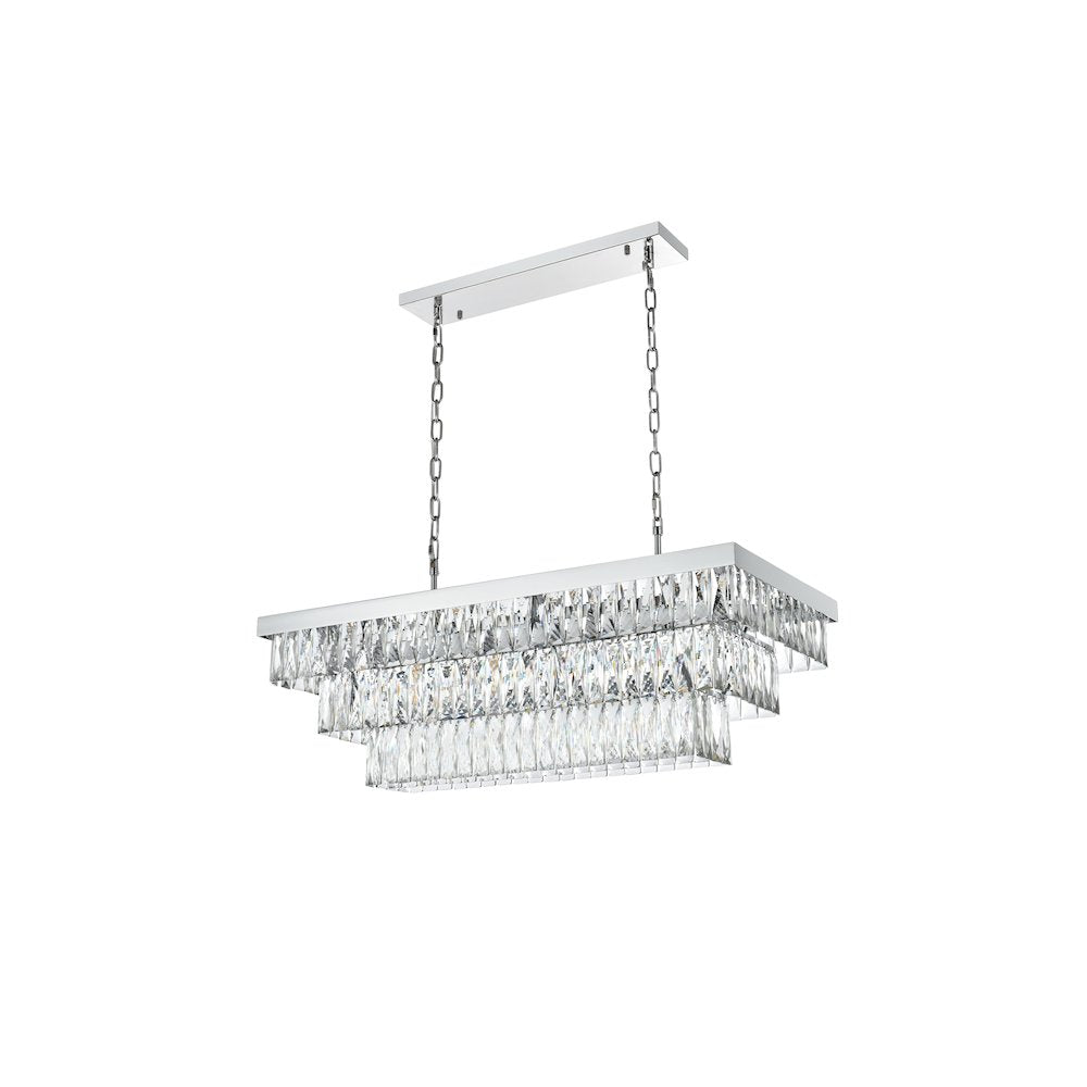 Josephine 36 Inch Rectangular Chandelier In Chrome