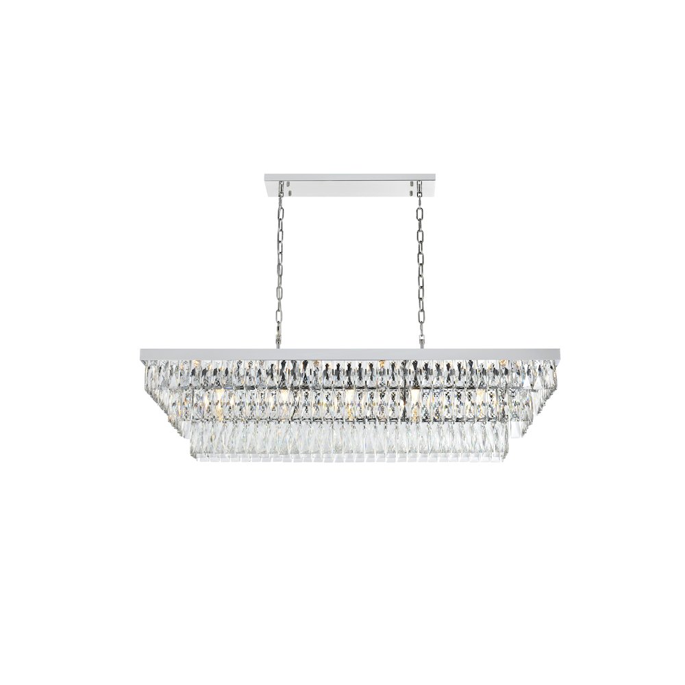 Josephine 48 Inch Rectangular Chandelier In Chrome