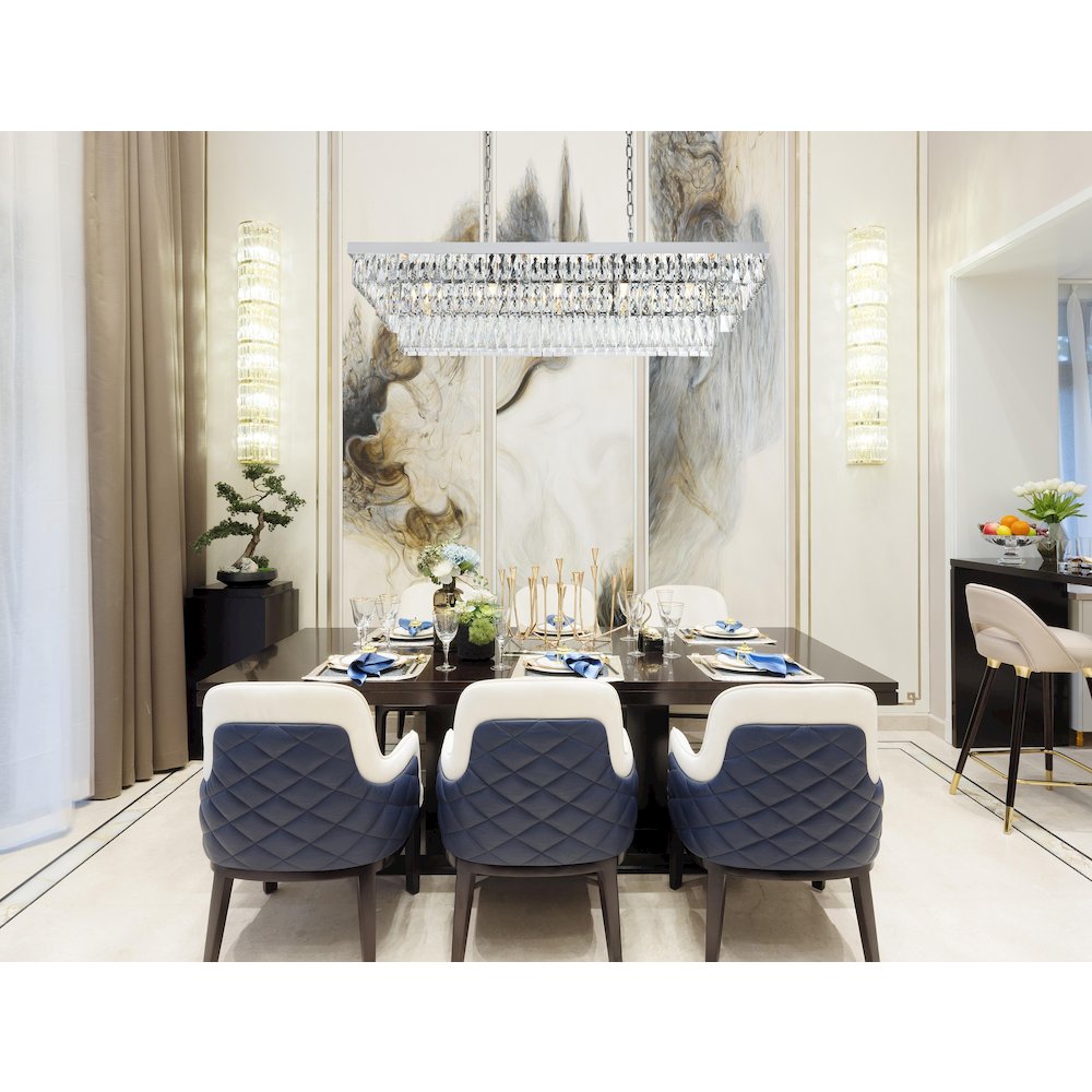 Josephine 48 Inch Rectangular Chandelier In Chrome