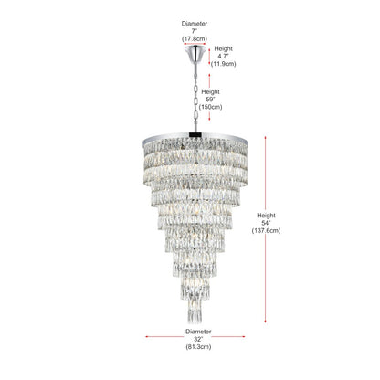 Josephine 32 Inch Rectangular Chandelier In Chrome
