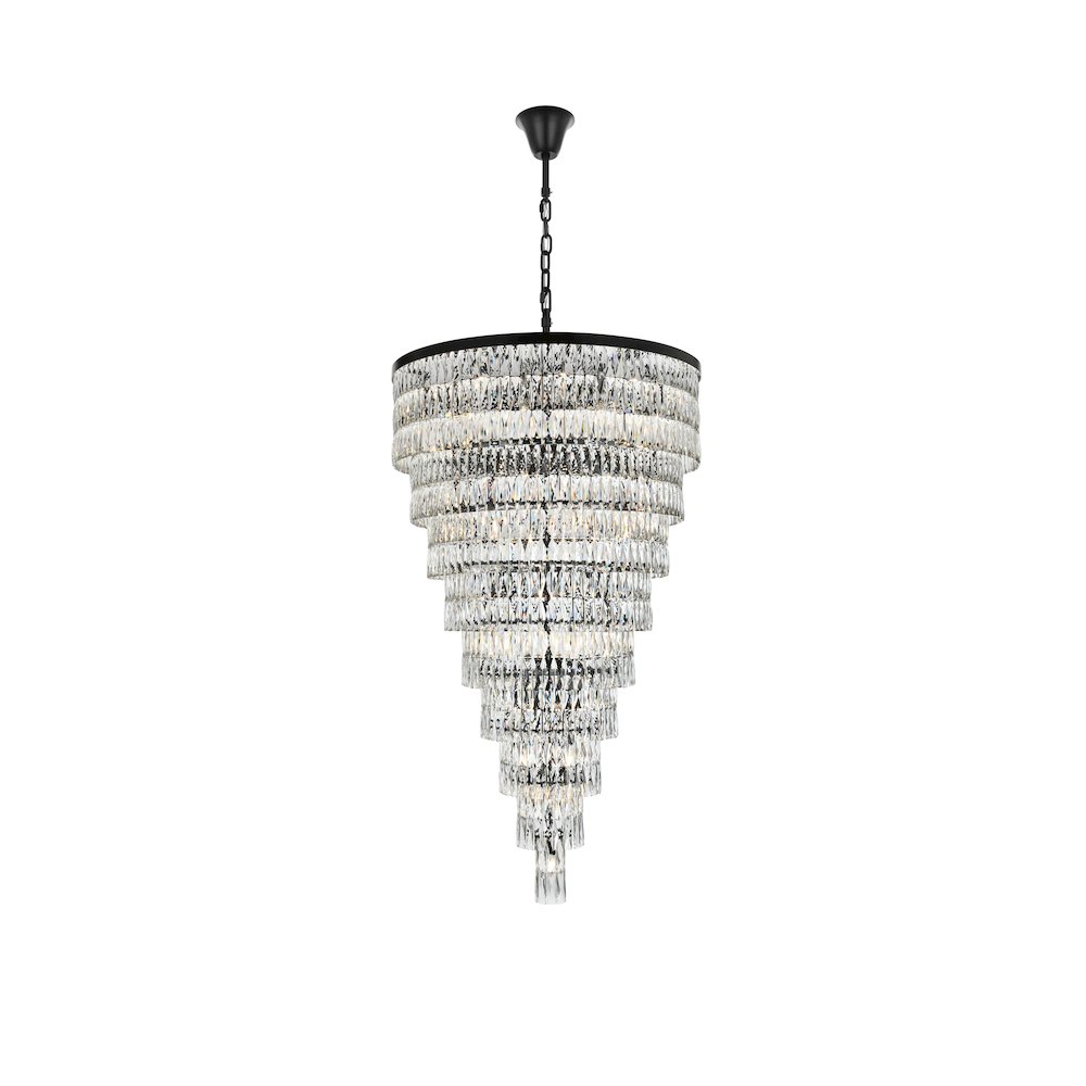 Josephine 41 Inch Rectangular Chandelier In Black