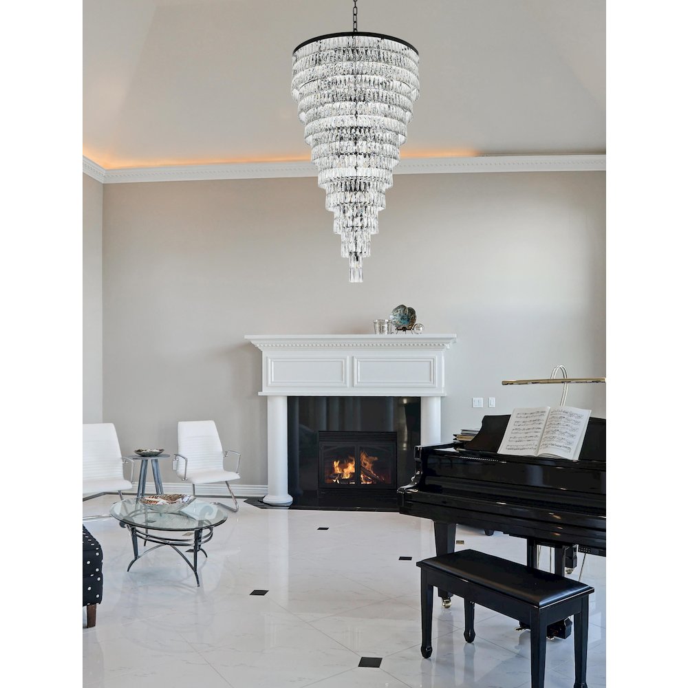 Josephine 41 Inch Rectangular Chandelier In Black