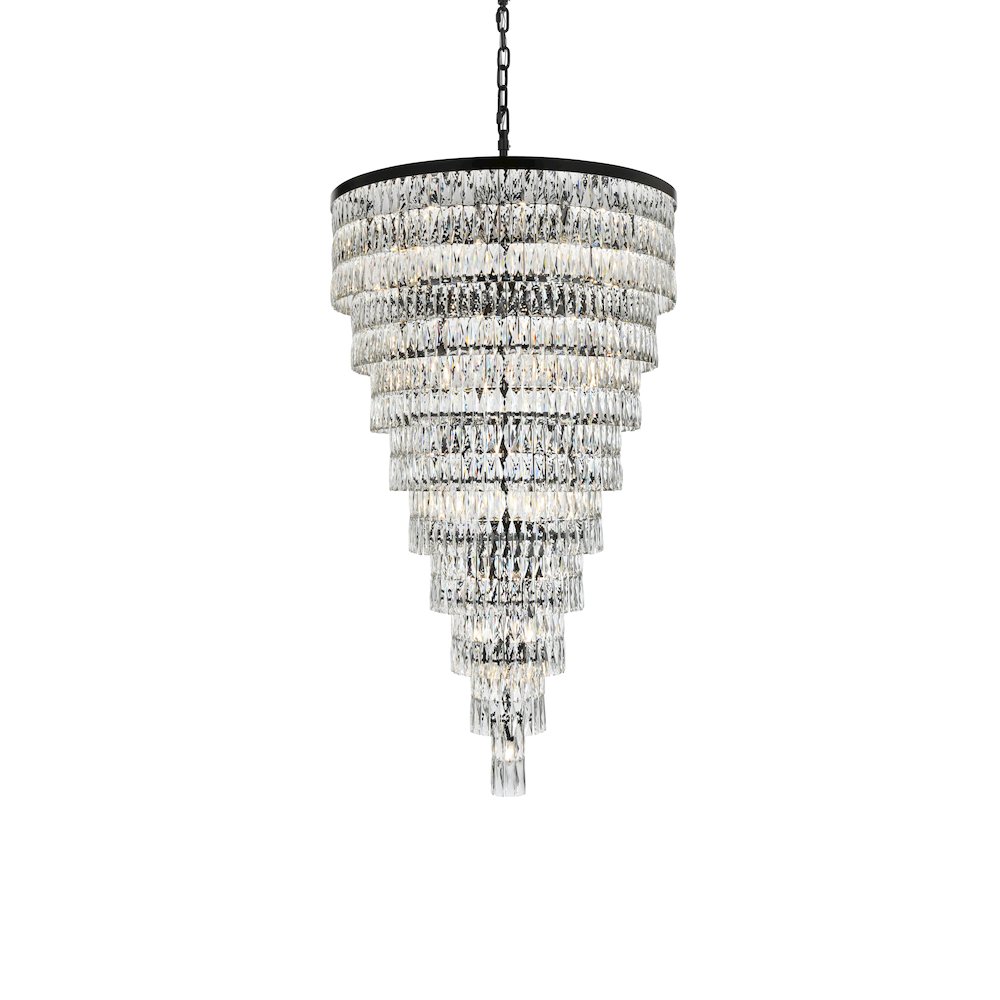 Josephine 41 Inch Rectangular Chandelier In Black