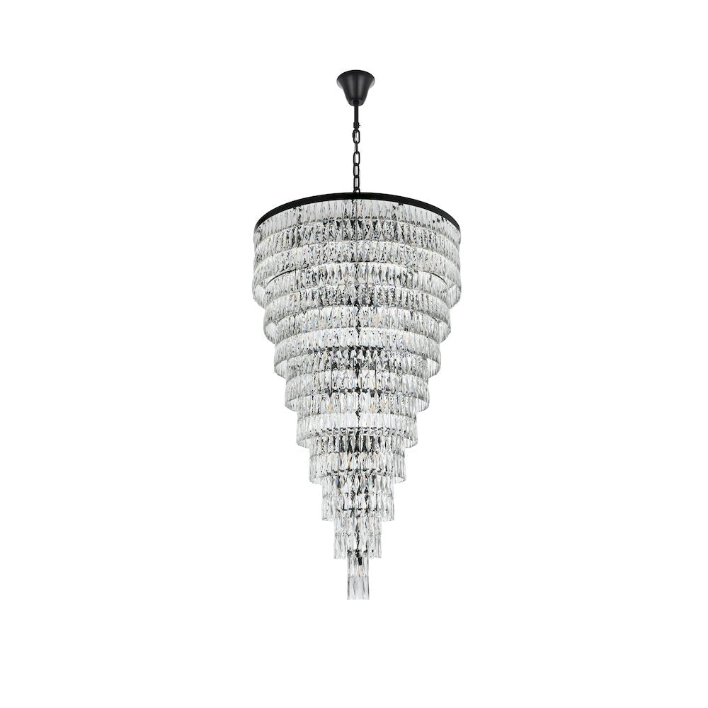 Josephine 41 Inch Rectangular Chandelier In Black