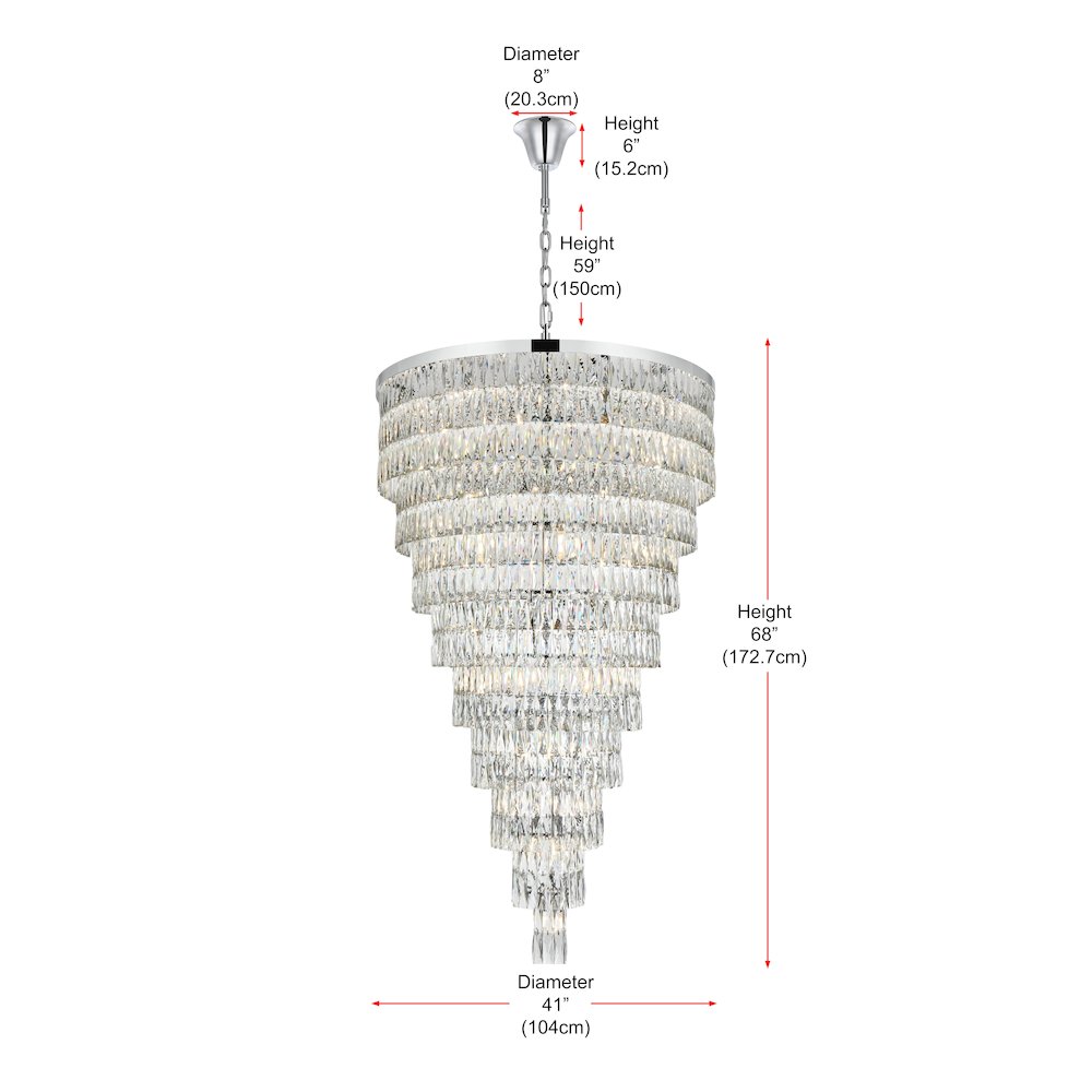 Josephine 41 Inch Rectangular Chandelier In Chrome