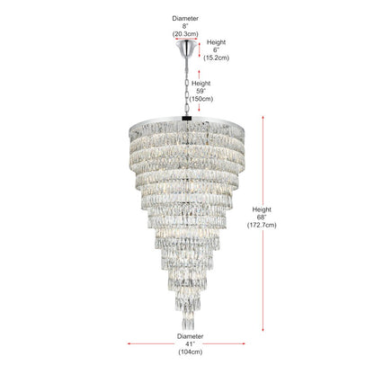 Josephine 41 Inch Rectangular Chandelier In Chrome