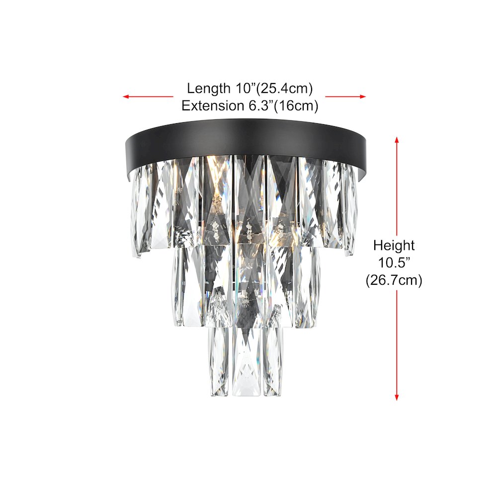 Josephine 10 Inch Wall Sconce In Black