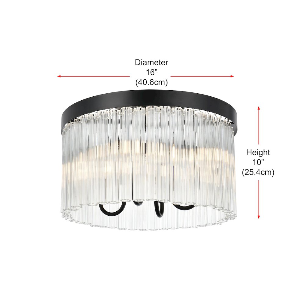 Harlow 16 Inch Flush Mount In Black