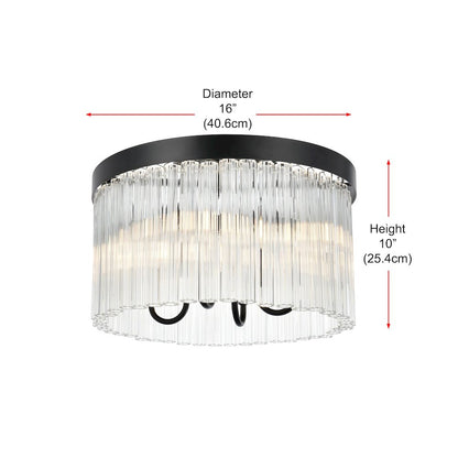 Harlow 16 Inch Flush Mount In Black