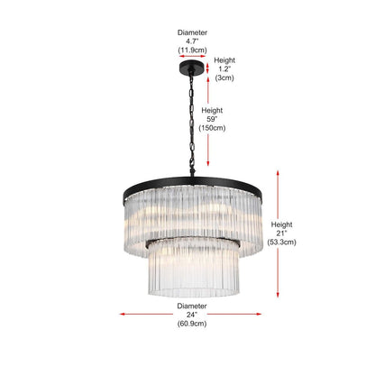 Harlow 24 inch Chandelier in Black