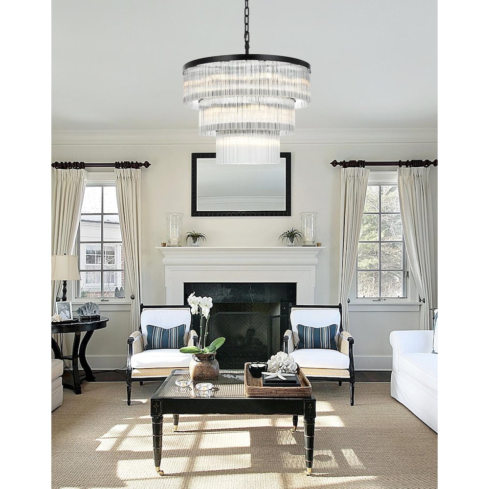 Harlow 32 Inch Chandelier In Black