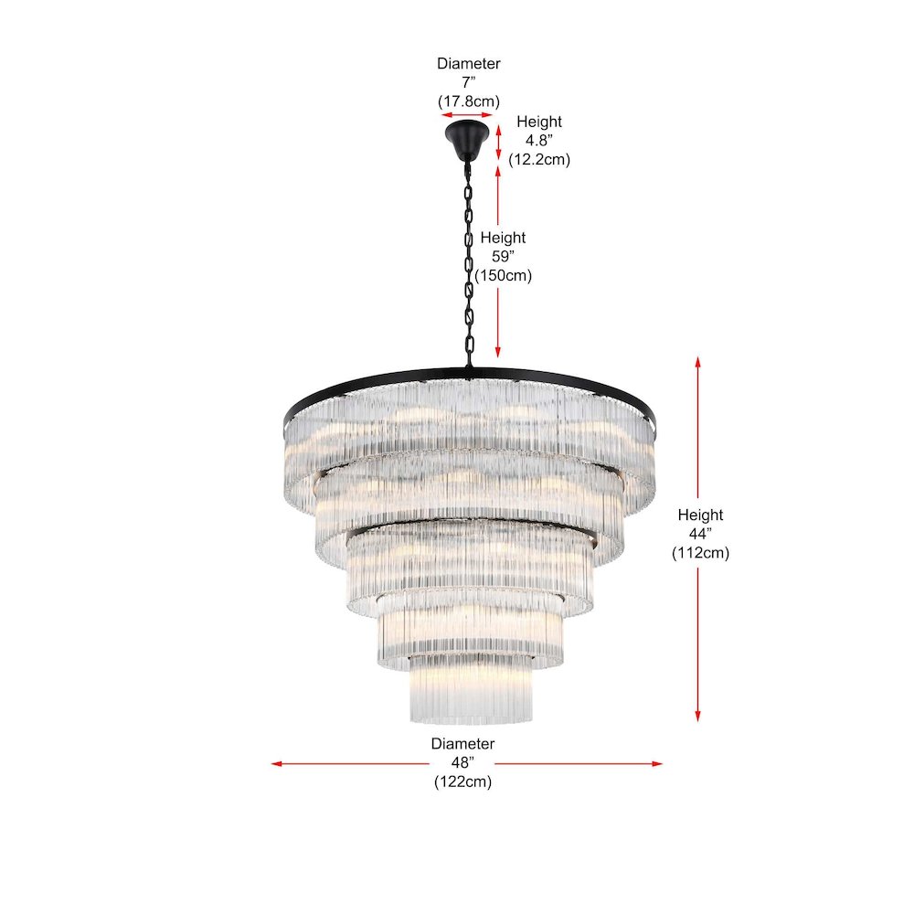 Harlow 48 inch Chandelier in Black